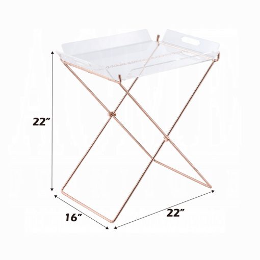 Cercie Clear Acrylic & Copper Tray Table - Image 5