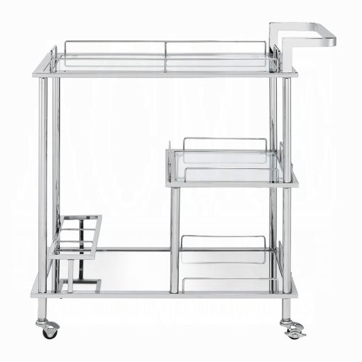 Splinter Clear Glass & Chrome Serving Cart - Image 4