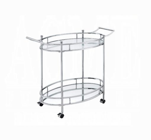 Jinx Clear Glass & Chrome Serving Cart