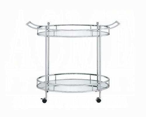 Jinx Clear Glass & Chrome Serving Cart