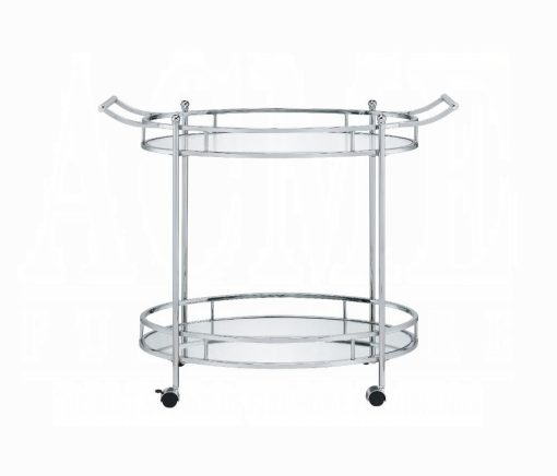 Jinx Clear Glass & Chrome Serving Cart