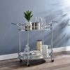 Jinx Clear Glass & Chrome Serving Cart