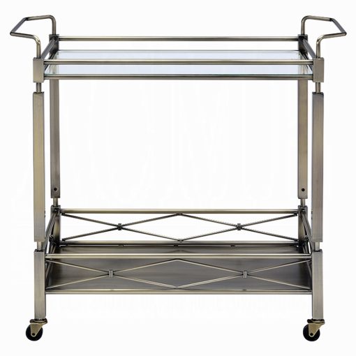 Matiesen Clear Glass & Antique Gold Serving Cart - Image 3