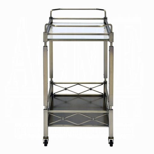 Matiesen Clear Glass & Antique Gold Serving Cart - Image 4