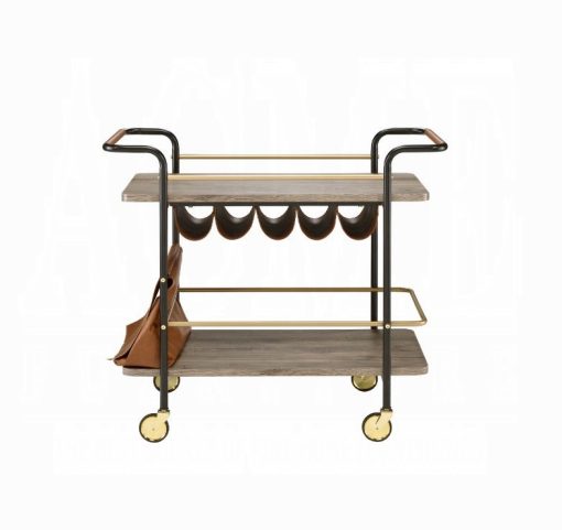 Naude Natural, Gold & Black Serving Cart - Image 3