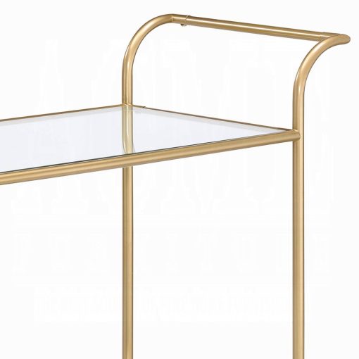 Kenda Clear Glass, Mirrored & Gold Serving Cart - Image 4