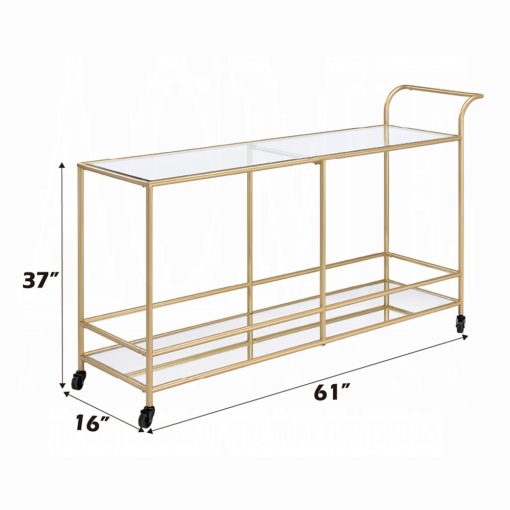 Kenda Clear Glass, Mirrored & Gold Serving Cart - Image 6