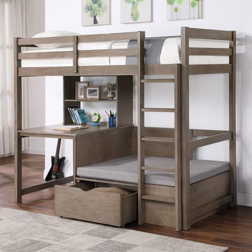 Callistus Transitional Solid Wood Twin/Workstation Loft Bed