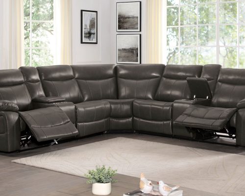 Norfolk Transitional Recliner Gray Power Sectional