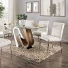 Cilegon Contemporary White/Natural Tone Dining Table