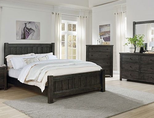 Regensburg Rustic Dark Gray 4 Piece Queen Bedroom Set