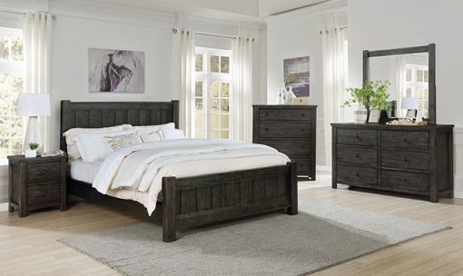 Regensburg Rustic Dark Gray 4 Piece Queen Bedroom Set