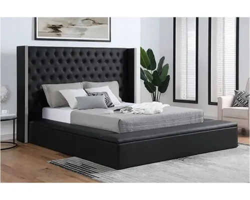 Eudora Transitional Black Platform Bed