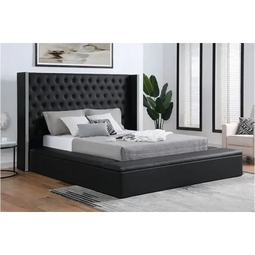 Eudora Transitional Black Platform Bed