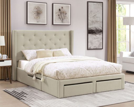 Mitchelle Contemporary Fully Upholstered Frame Bed