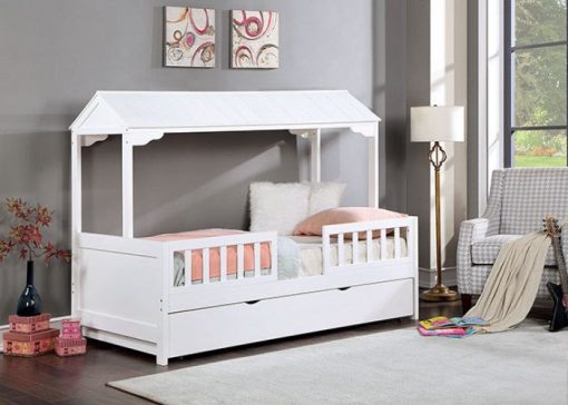 Kidwelly Novelty White Twin Size House Bed