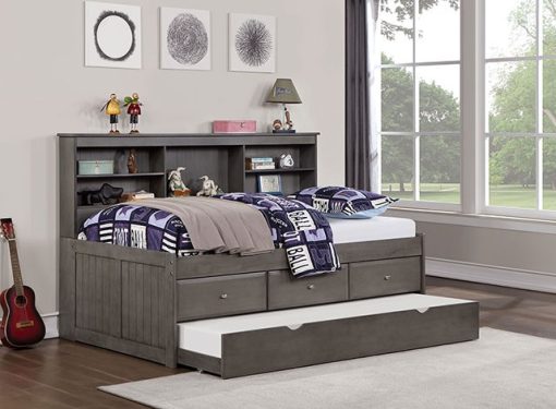 Tibalt Transitional Solid Wood Dark Gray Day Bed