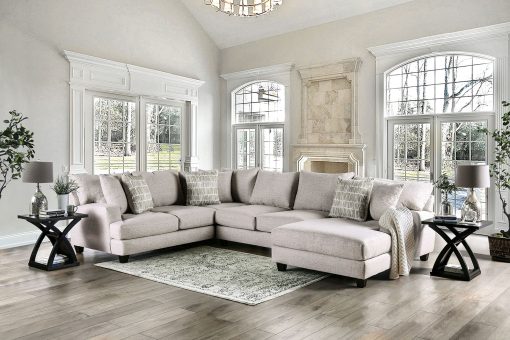 Alidene Transitional Light Gray Sectional