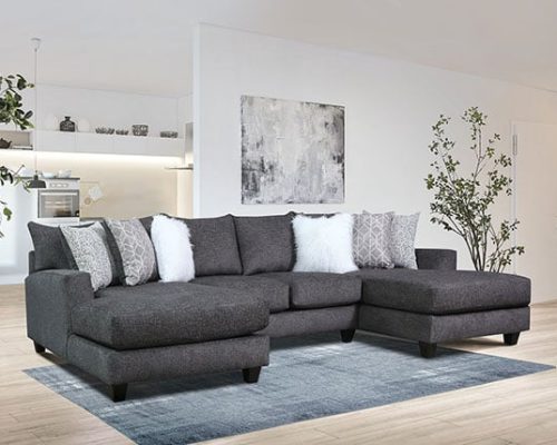 Kennington Contemporary Charcoal U-Shaped Layout Sectional