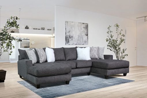 Kennington Contemporary Charcoal U-Shaped Layout Sectional