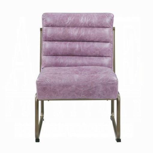 Loria Wisteria Top Grain Leather Accent Chair - Image 3