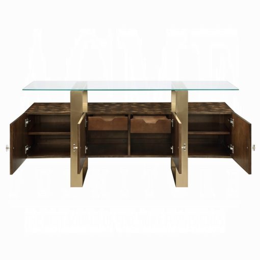 Mabyn Brass & Antique Brown Console Cabinet - Image 3