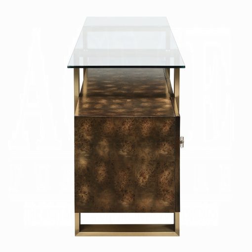 Mabyn Brass & Antique Brown Console Cabinet - Image 6