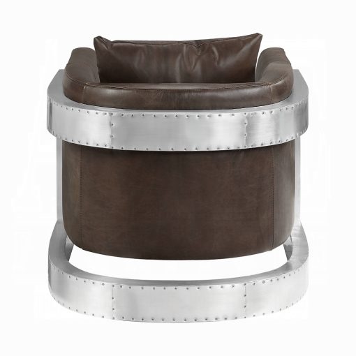 Betla Accent Chair Top Grain Leather & Aluminum - Image 11