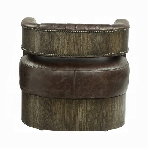 Acme Feyre Espresso Top Grain Leather Accent Chair - Image 5
