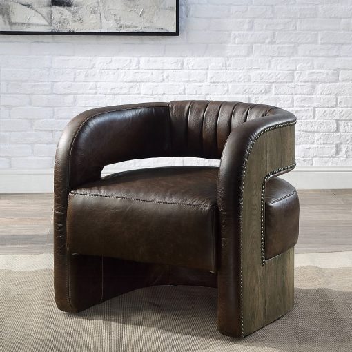 Acme Feyre Espresso Top Grain Leather Accent Chair