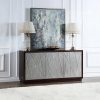 Geranio Metallic Silver & Walnut Console Cabinet