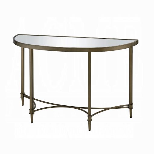 Aditya Mirrored & Antique Brass Console Table with Mirror - Image 2