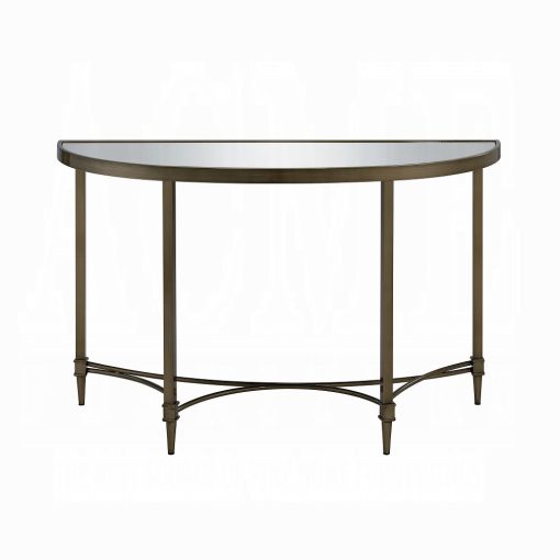 Aditya Mirrored & Antique Brass Console Table with Mirror - Image 3