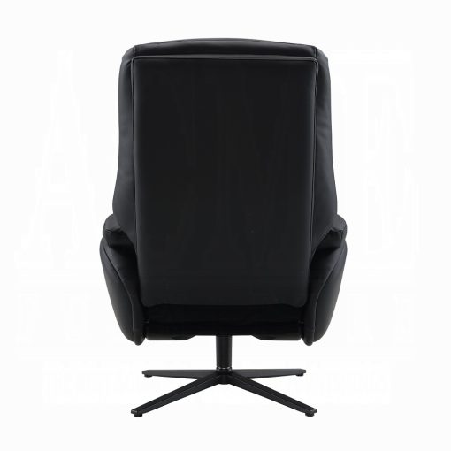 Labonita Contemporary Black Leather Motion Accent Chair with Swivel & Ottoman - Image 5