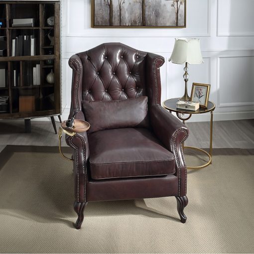 Pino Vintage Brown Top Grain Leather Accent Chair