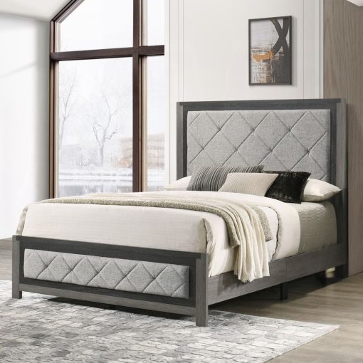 Casimiro Gray Linen & Gray Eastern King Bed