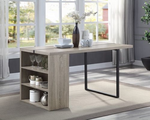 Patwin Gray Oak & Black Dining Table