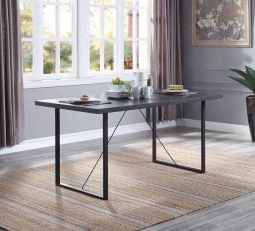 Nakula Gray Oak & Black Dining Table