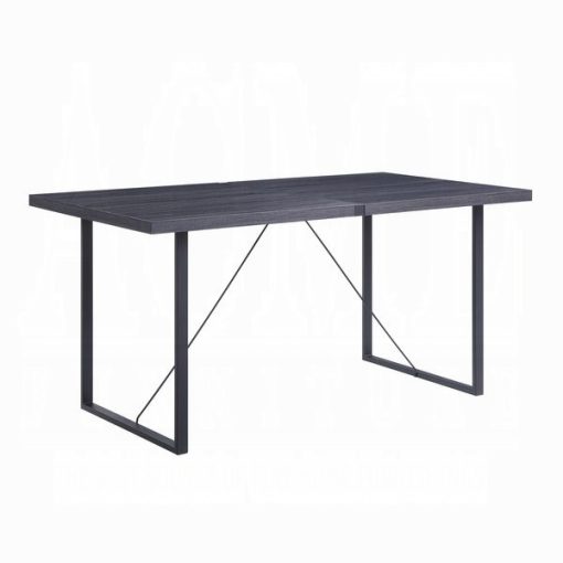 Nakula Gray Oak & Black Dining Table - Image 2