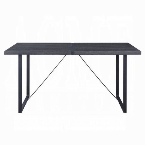 Nakula Gray Oak & Black Dining Table - Image 3