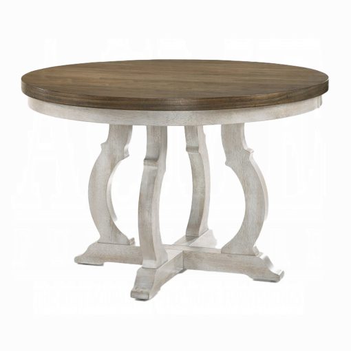 Cillin Walnut & Antique White Round Dining Table - Image 2