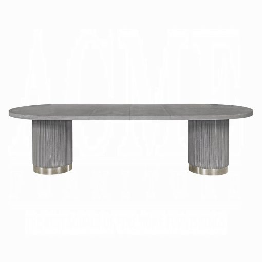 Adalynn Wood Weathered Gray Oak Dining Table with 2 Leaves - Image 6