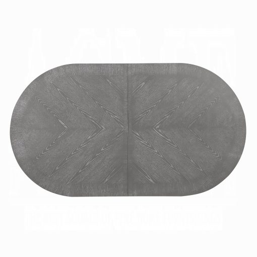 Adalynn Wood Weathered Gray Oak Dining Table with 2 Leaves - Image 4