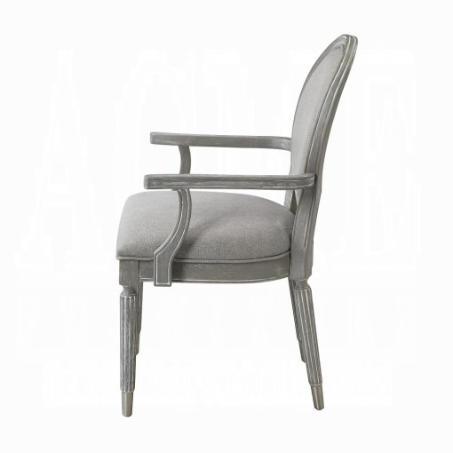 Acme Adalynn Wood Gray Fabric & Weathered Gray Oak Arm Chair (Set of 2) - Image 4