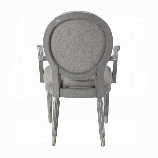 Acme Adalynn Wood Gray Fabric & Weathered Gray Oak Arm Chair (Set of 2) - Image 5