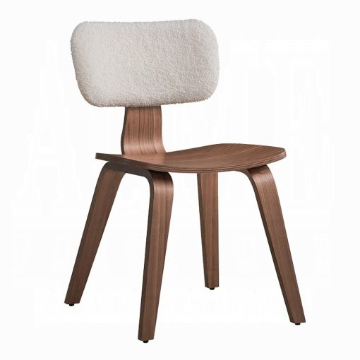 Casson White Boucle & Walnut Side Chair (Set of 2) - Image 11