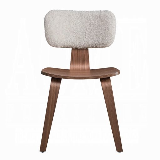 Casson White Boucle & Walnut Side Chair (Set of 2) - Image 12