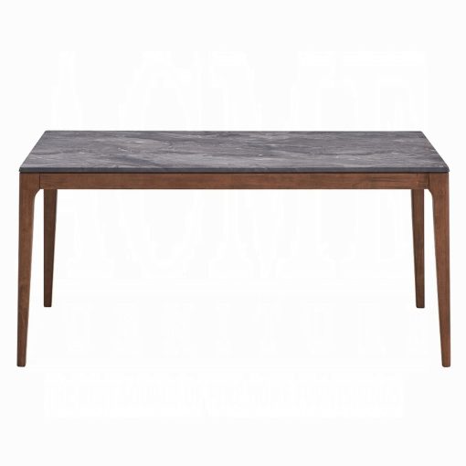 Bevis Engineered Stone Top & Walnut Dining Table - Image 3