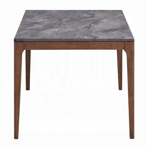 Bevis Engineered Stone Top & Walnut Dining Table - Image 4