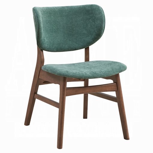 Bevis Blue Fabric & Walnut Side Chair (Set of 2) - Image 15